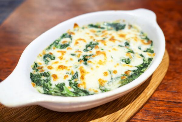 Receta de espinacas gratinadas con cebolla dulce